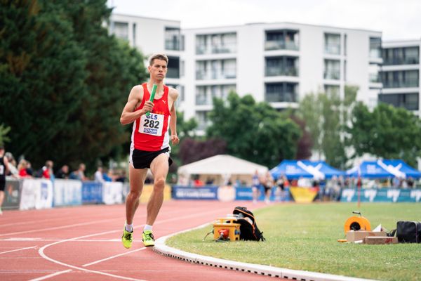 Collin Haug (LG Region Karlsruhe) am 29.05.2022 waehrend der Deutschen Meisterschaften Langstaffel im Otto-Schott-Sportzentrum in Mainz